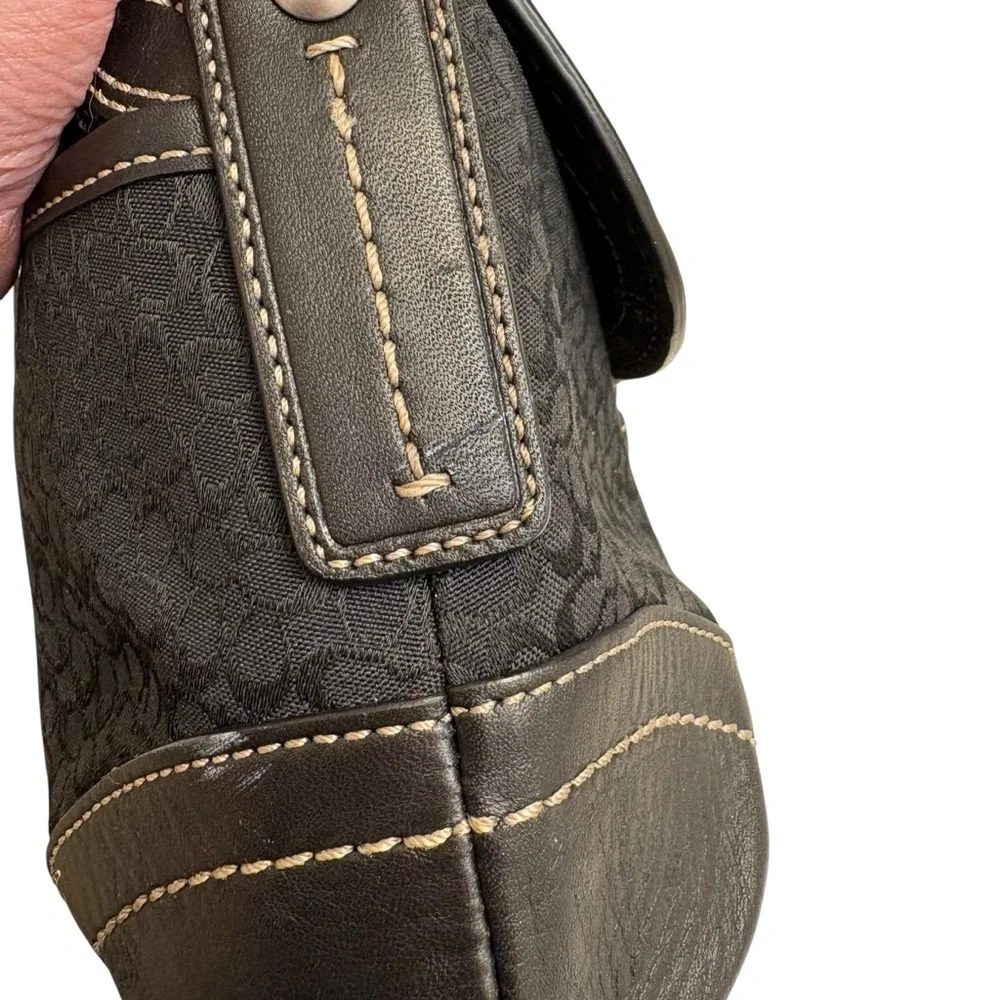 Coach signature black leather suede soho hobo bag vintage Y2K rare